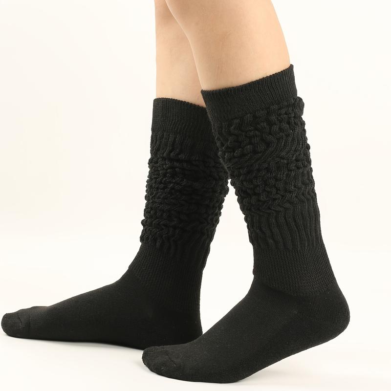 6 Pairs of Cozy Solid Slouch Socks - Soft, Warm, Basic ,and Breathable Calf Socks for Daily Use - Perfect for Women's Stockings and Hosiery Nsoeeds, Simple Yet Stylish Design mixed color Womenswear Underwear Lady Winter sock