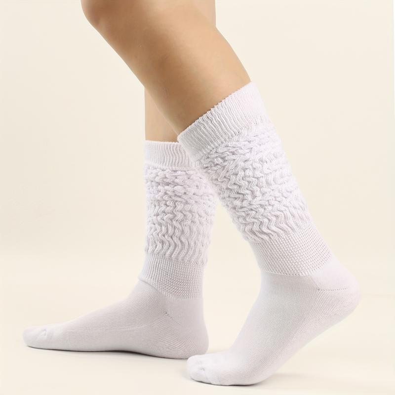 6 Pairs of Cozy Solid Slouch Socks - Soft, Warm, Basic ,and Breathable Calf Socks for Daily Use - Perfect for Women's Stockings and Hosiery Nsoeeds, Simple Yet Stylish Design mixed color Womenswear Underwear Lady Winter sock