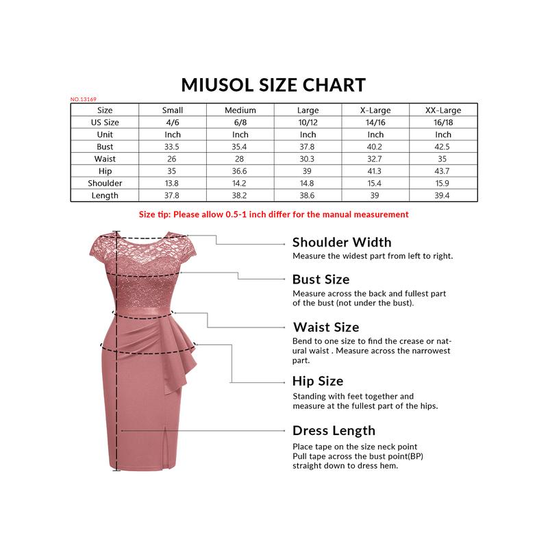 Miusol 13169 Women's Elegant Cap Sleeve Sequin Lace Cocktail Dress