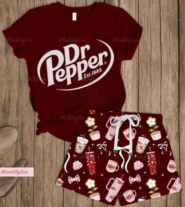 Dr Pepper Pajamas Set, Dr Pepper Tshirt Shorts, Diet Dr Pepper Pajamas, I Love Dr Pepper Pajamas, Dr Pepper Women Pajamas