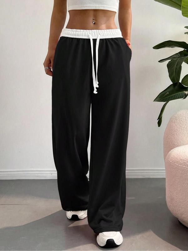 Women's Drawstring Waist Sweatpants, Casual Jogger Pants for Fall & Winter, Women's Trousers for Daily Wear