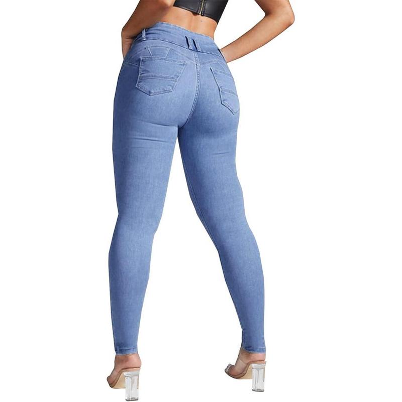 LONGBIDA Women's High Waist Skinny Stretch Jeans Butt Lifting Comfort Denim Pants Tummy Control Colombian Jeans