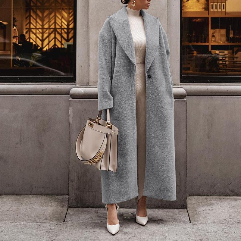 2024 Autumn and Winter Hot Selling Warm Jacket Long-Sleeved Lapel Women's Plush Top Women's Overcoat