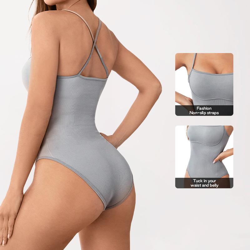 SINSIN Women Thong Bodysuit Shapewear Tummy Control Seamless Sleeveless Slimming Comfort Innerwear Butt Lifter Jumpsuit for Girls Sports Gym Workout Womenswear Compression