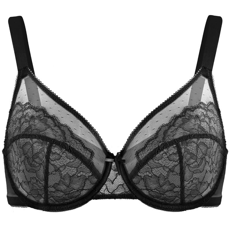 HSIA Enchante Floral Lace Underwire Unlined Unpadded Plus Size Full Coverage Bra