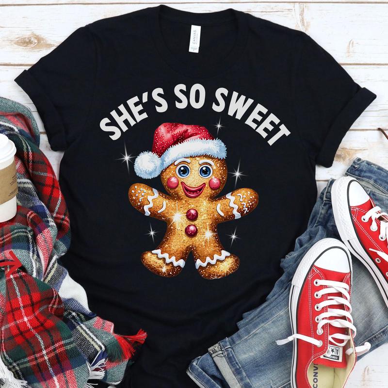 Couples Christmas Shirts, Couples Christmas Pajamas, Gingerbread Matching Christmas TShirts, Funny Ugly Sweater Party Tee, Matching Couples