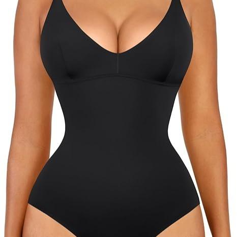 FeelinGirl Shapewear Bodysuit For Women Deep V Neck Tummy Control Seamless  Shaper Casual Breathable Comfortable Fabric Womenswear