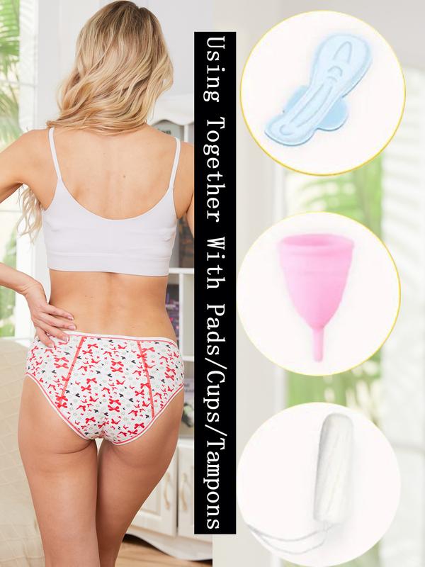 8 Pcs Menstrual Period Panties for Teen Girls & Women, Comfy & Breathable Full-Coverange Leak-Proof Briefs, Women's Lingerie & Underwear