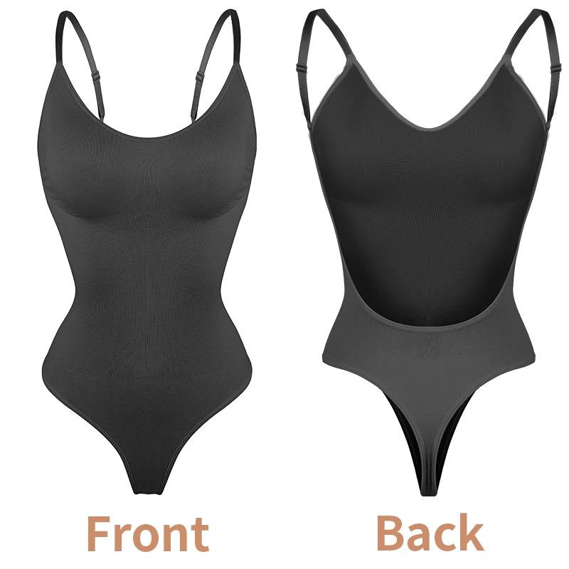 Backless Bodysuit Women Tummy Control Shapewear Seamless Sculpting Thongs Body Shaper Low Back Tank Top Summer Leotard