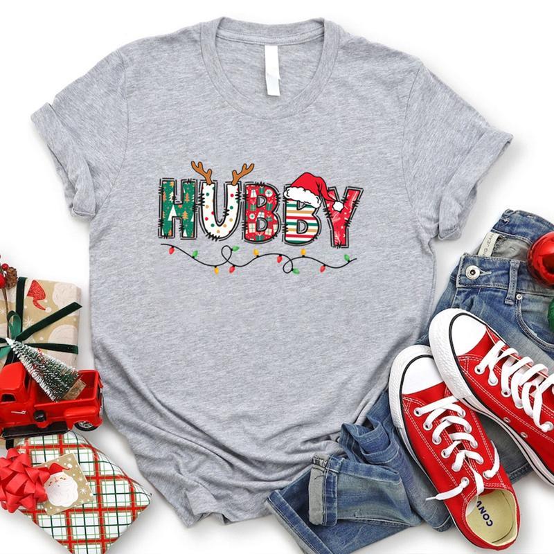 [ Sale Up To 65%] Christmas Hubby And Wifey 2024 Shirt, Bride and Groom Shirt, Wedding Gifts, Husband and Wife Shirt, First Christmas Couple Gifts, Xmas Gifts