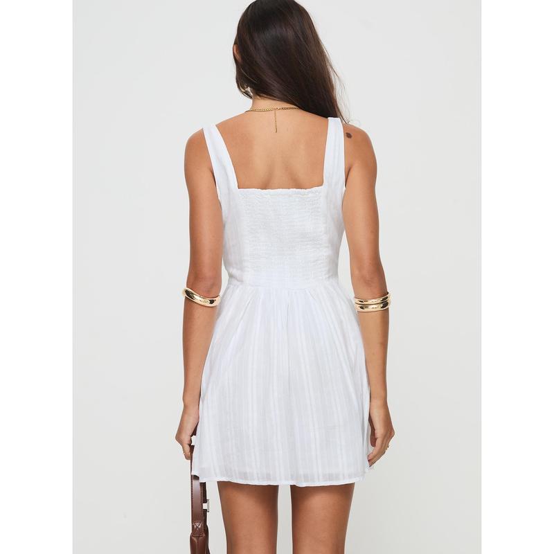 Lorinda Mini Dress White Petite