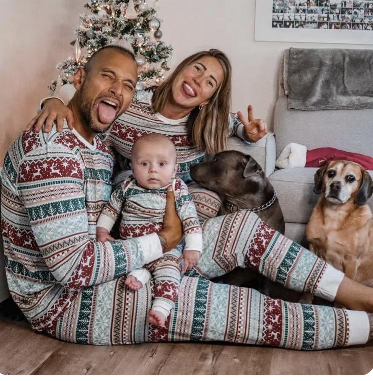 2024 Christmas Family Matching Pajamas Party Mother Daughter Father Son Sleepwear Clothing Set Baby Romper Fashion Family Look- Matching Family Christmas Pajamas family costume