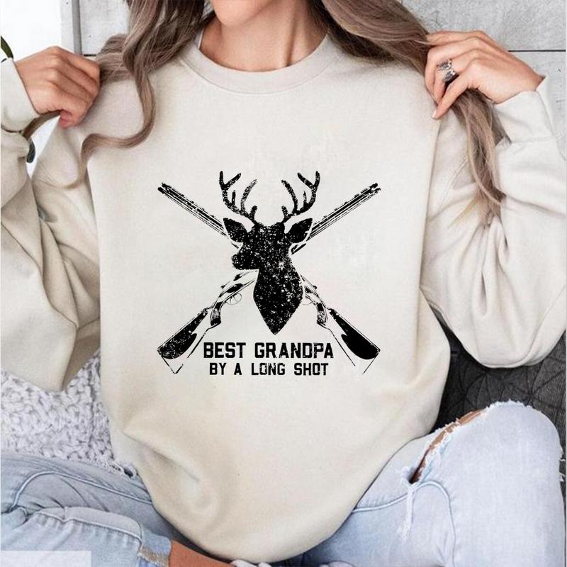 Best Grandpa Gift Family Family T-Shirt Sweatshirt Hoodie Grandparent's Day Apparel Vintage casual Full color For Family Customizable Long Sleeve