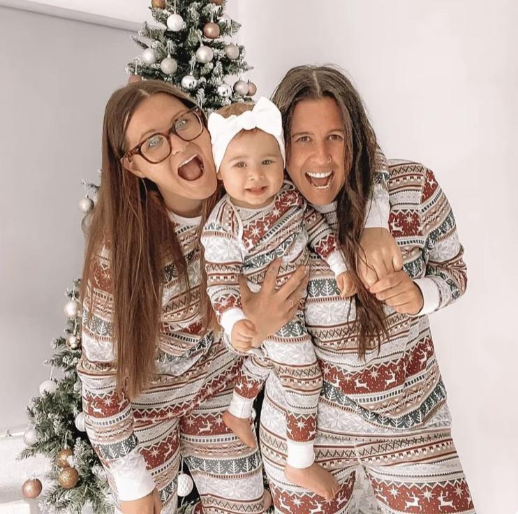 2024 Christmas Family Matching Pajamas Party Mother Daughter Father Son Sleepwear Clothing Set Baby Romper Fashion Family Look- Matching Family Christmas Pajamas family costume