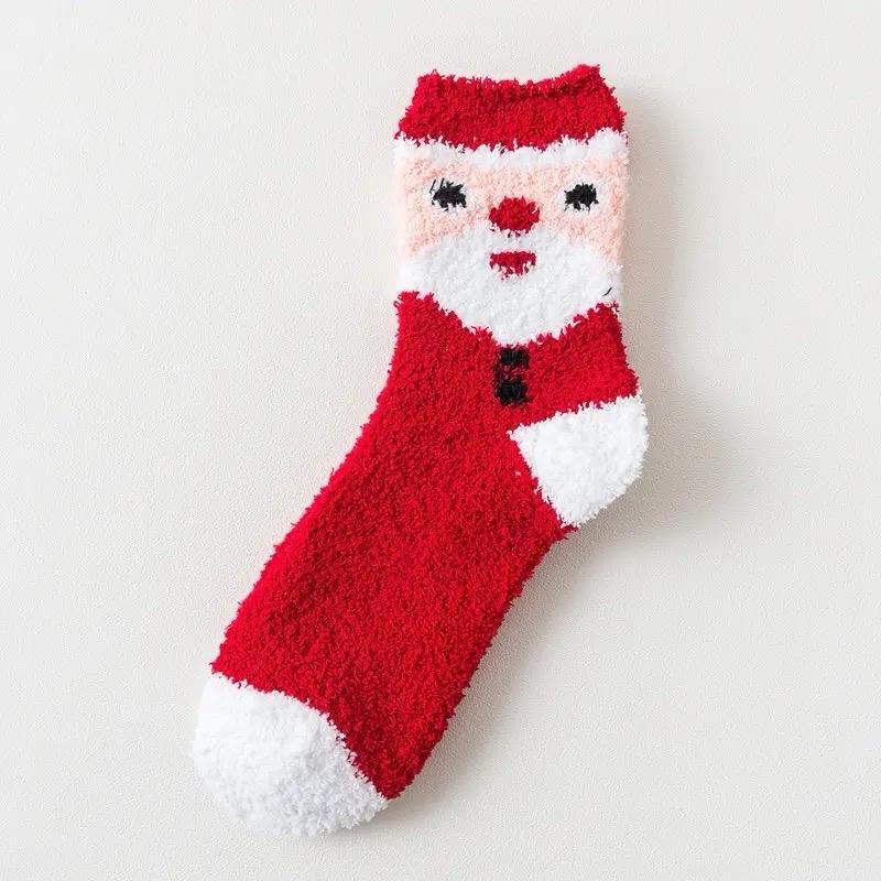 Soft Winter Holiday Fuzzy Socks - Festive Warm Fluffy Holiday Design - Comfort Womenswear