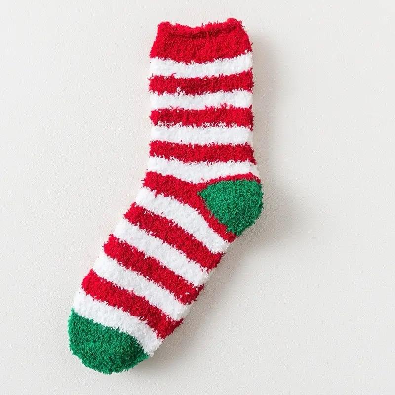 Soft Winter Holiday Fuzzy Socks - Festive Warm Fluffy Holiday Design - Comfort Womenswear