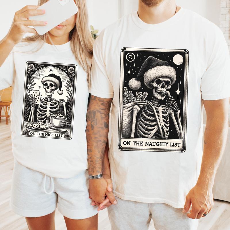 Funny Matching Couples Tarot Card Xmas Shirts,Merry Christmas Couples T-Shirts,couples xmas shirts, Xmas Tshirt,christmas christmas couple