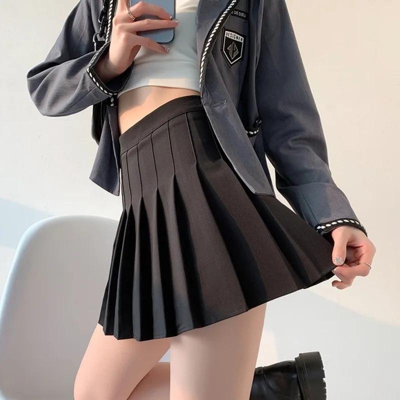 Pleated Skirt JK Skirt Plus Size High Waist Short Skirt Anti-Wrinkle JK Skirt Pleated Skirt with Lining Preppy StyleSlim A-Line 2024