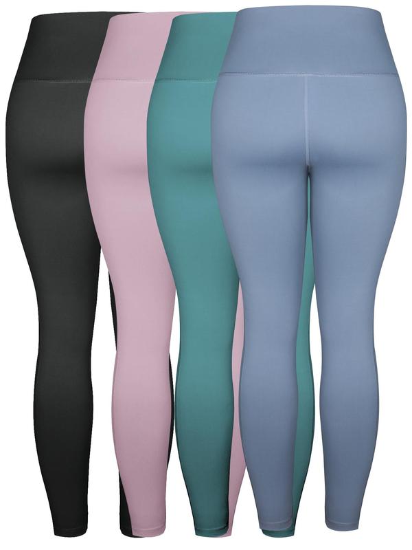 Women's Solid High Waist Pocket Leggings, Casual Comfy Breathable Skinny Pants for Daily Wear, Ladies Bottoms for Summer