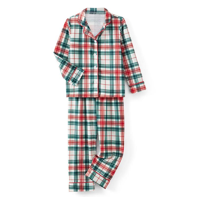 Plaid Print Matching Christmas Pajamas For Family Plaid Print Holiday Pajamas Sleepwear