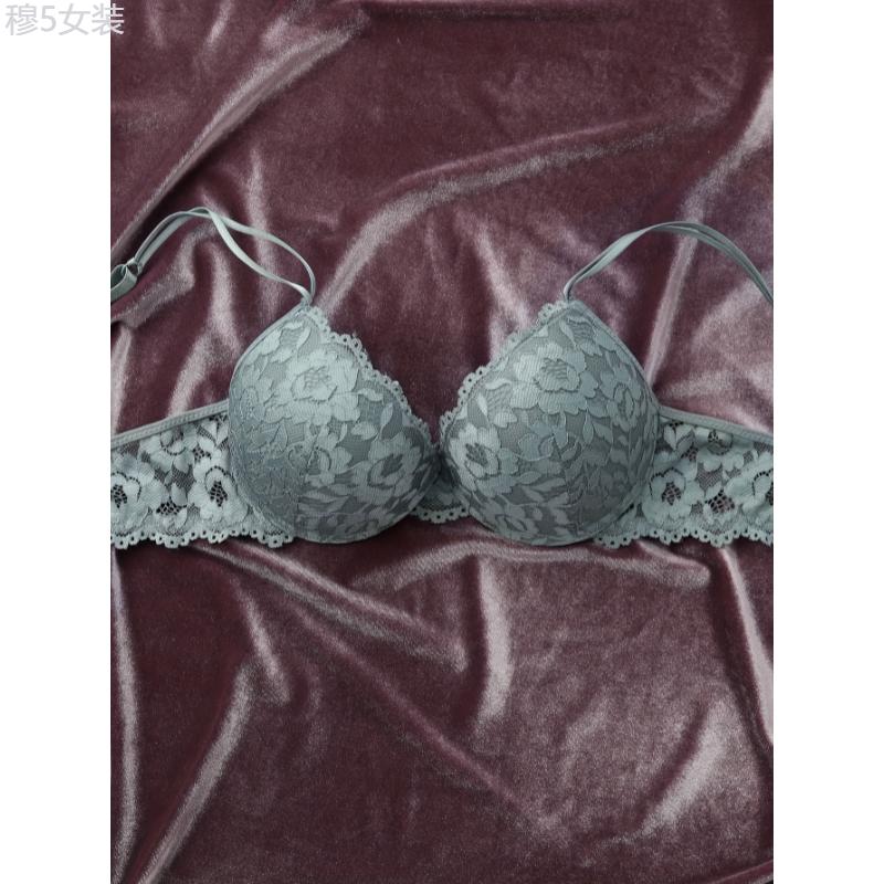 Luxurious Lace Push-Up Bra for Women - High Support, Moisture-Wicking Cups, Underwire, Adjustable Straps, Preppy Collegiate Style, Soft Cotton Lining, Knit Polyamide Fabric, Elegant Intimate Apparel for Everyday Wear Womenswear Comfort Basic Minimalist