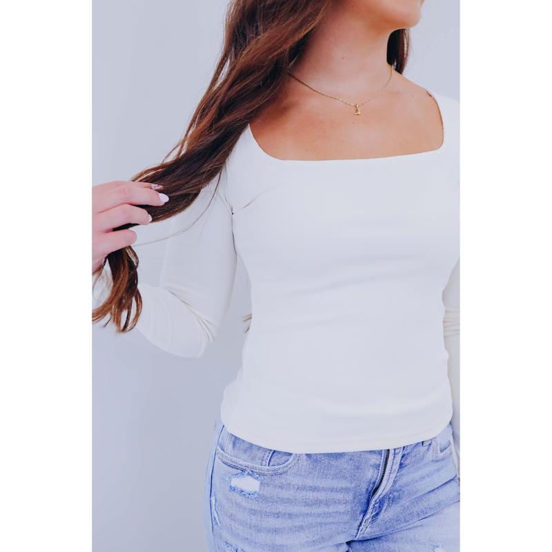 Rae Ribbed Square Neck Top - 3 Colors