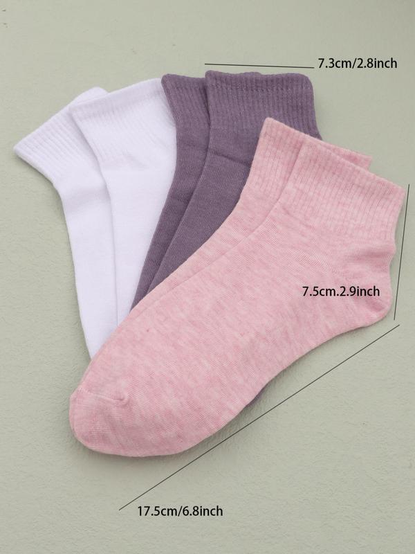 Women's 10 Pairs Comfortable Solid Soft Ankle Socks, Basic Simple Breathable Comfy Socks for Daily Wear, Women's Socks for All Seasons