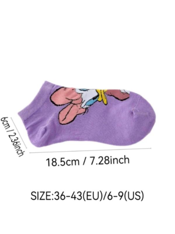 Random Color Cartoon Letter Pattern Ankle Socks, Cute Comfy Breathable Socks for Men & Women, Casual Comfy Socks for Daily Wear