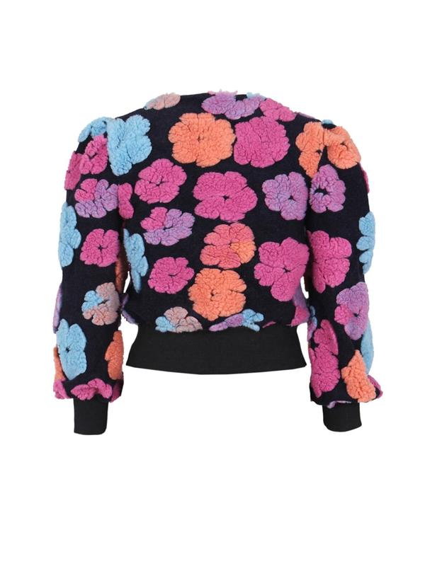 Women's Floral Print Button Front Jacket, Casual Long Sleeve Outerwear for Fall & Winter, Ladies Clothes for Daily Wear