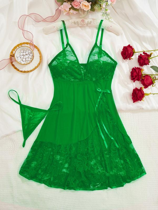 Lacy sexy halter with split halter long nightdress