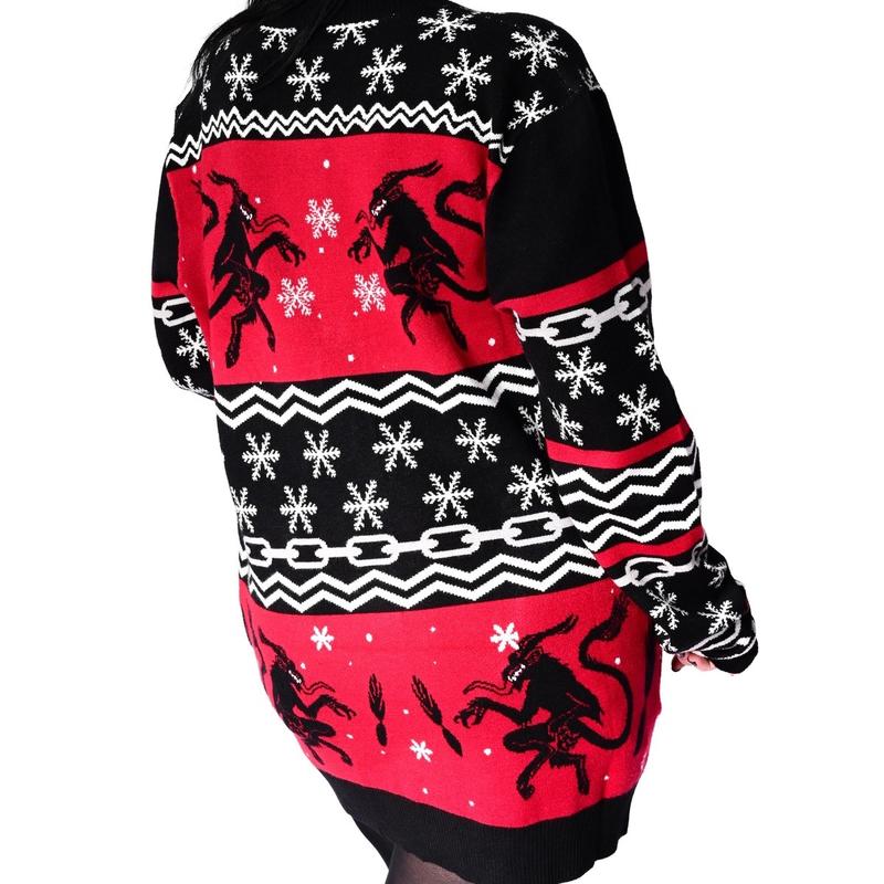 Krampus Holiday Ugly Christmas Cardigan Sweater