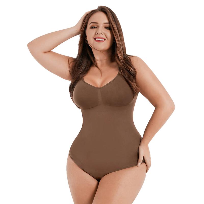 FeelinGirl Seamless Covered Bust Jumpsuit Thong Bodysuit Fit Slimming Comfort  Womenswear Breathable Hip