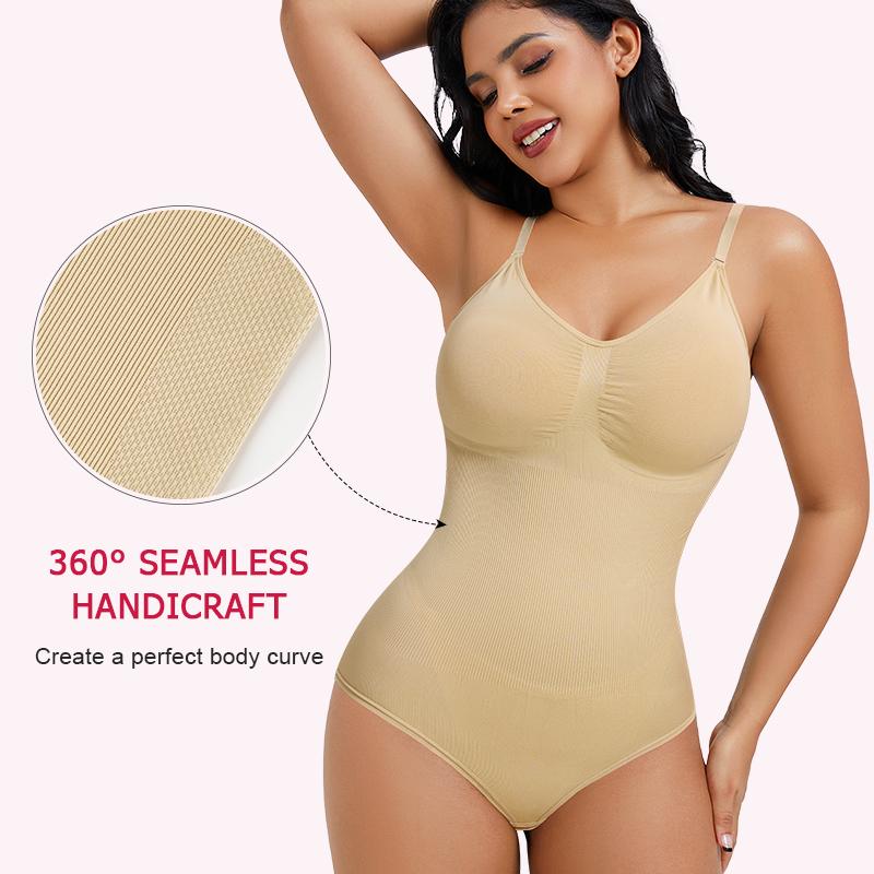 Nebility Women's 2 Piece Set V-Neck Shapewear Women's Clothes Camisole One Piece Bodysuit Hip Lift Shockproof Bodysuit