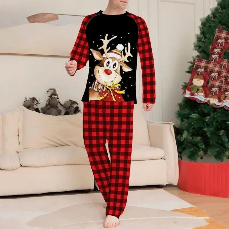 Xmas Family Matching Pajamas Set Cute Deer Adult Kid Baby Family Matching Outfits 2024 Christmas Family Pajamas