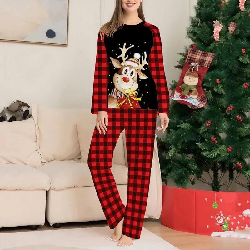 Xmas Family Matching Pajamas Set Cute Deer Adult Kid Baby Family Matching Outfits 2024 Christmas Family Pajamas