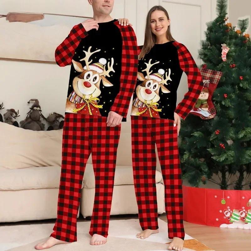 Xmas Family Matching Pajamas Set Cute Deer Adult Kid Baby Family Matching Outfits 2024 Christmas Family Pajamas