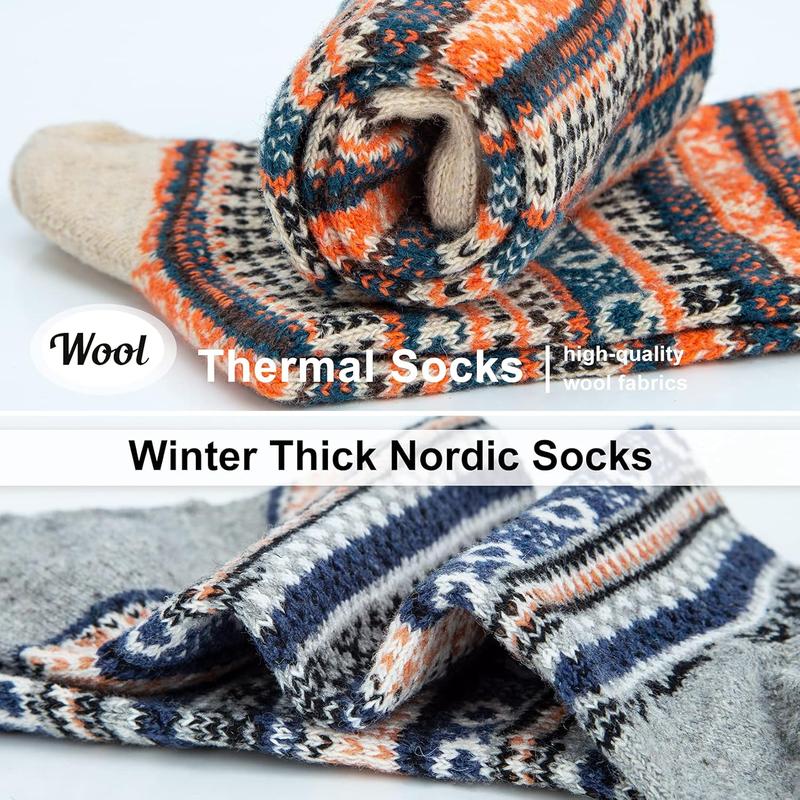 5 Pairs Womens  Socks Vintage Soft Cabin Warm Socks Thick Knit Cozy Winter Socks for Women Gifts