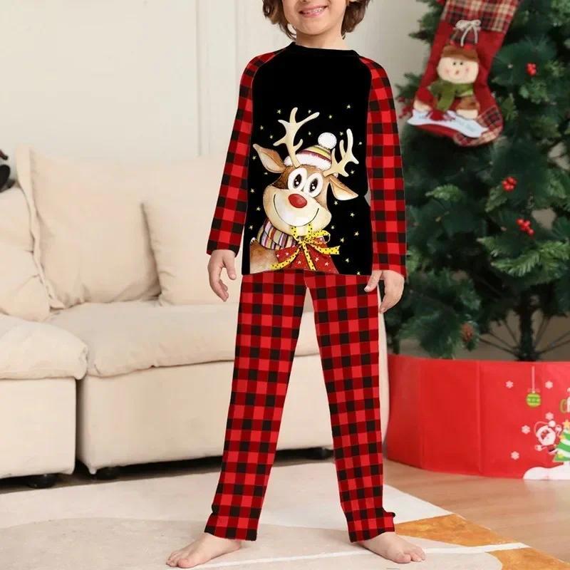 Xmas Family Matching Pajamas Set Cute Deer Adult Kid Baby Family Matching Outfits 2024 Christmas Family Pajamas