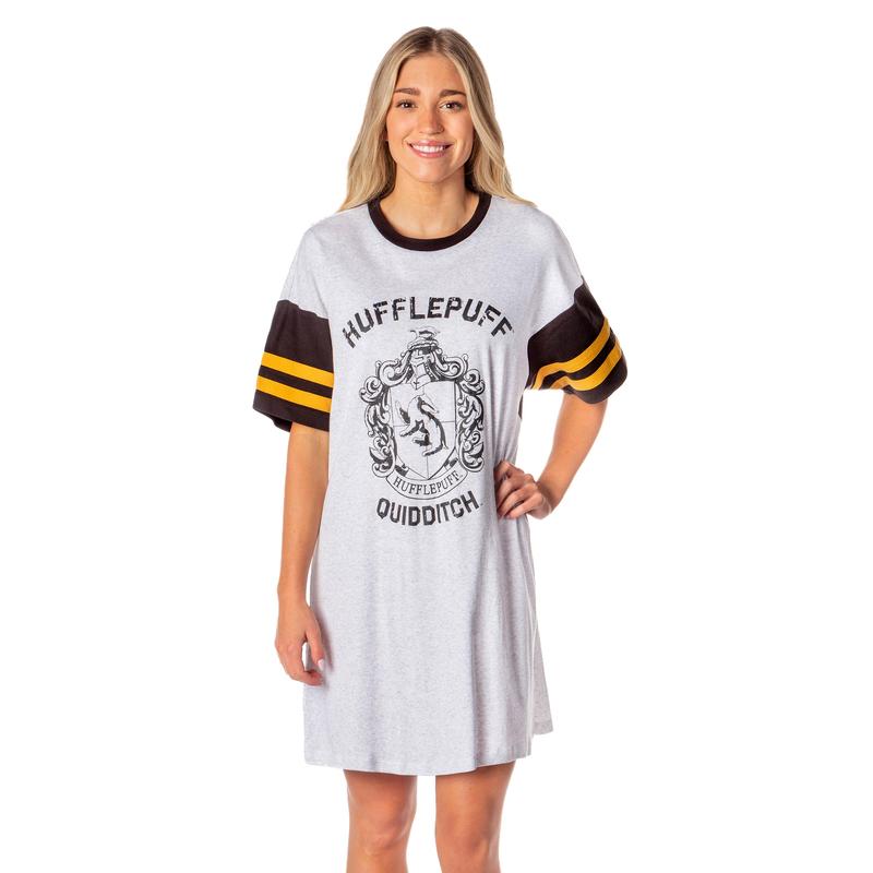 Harry Potter Women's Hogwarts All Houses Quidditch Nightgown Pajama Shirt Dress