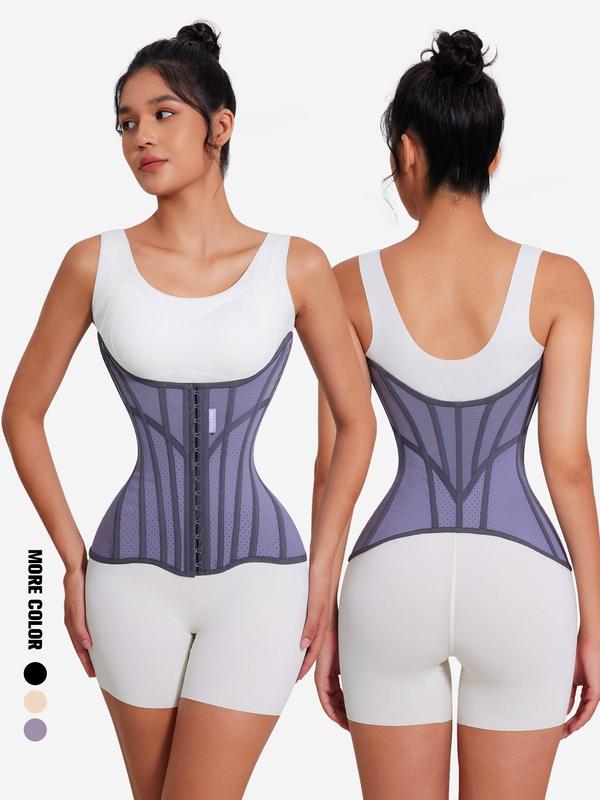 Women's Solid Color High Stretch Four-breasted Corset Belts, Comfy Breathable Tummy Control Shaper, Waist Cincher for Women