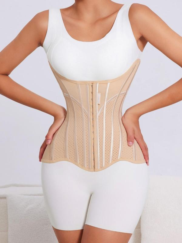 Women's Solid Color High Stretch Four-breasted Corset Belts, Comfy Breathable Tummy Control Shaper, Waist Cincher for Women