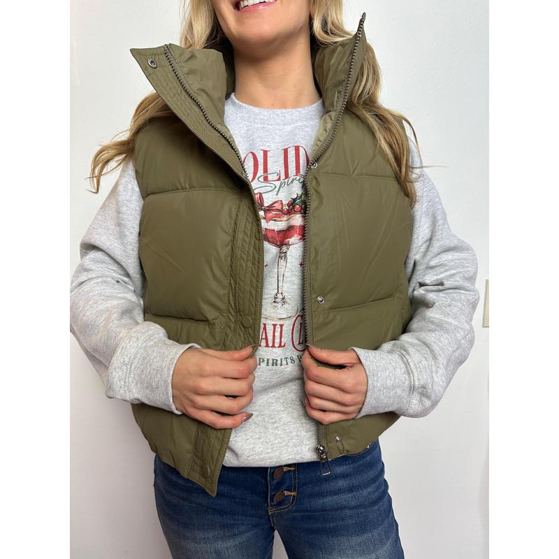 Winter Whispers Matte Puffer Vest Coat