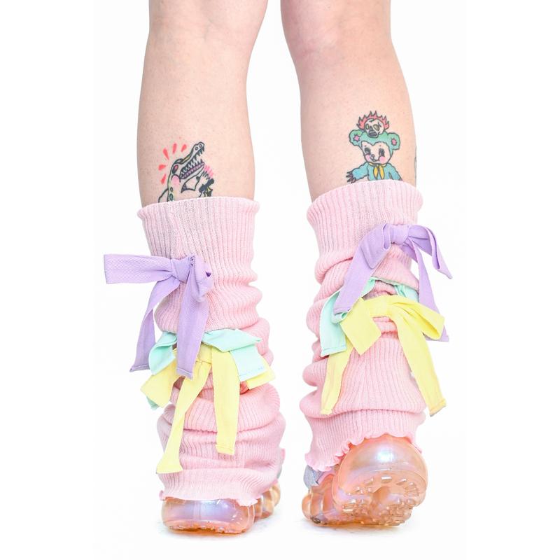 Sugar Ribbon Leg Warmers - Pink