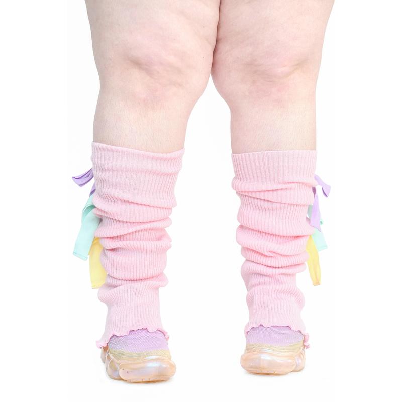 Sugar Ribbon Leg Warmers - Pink