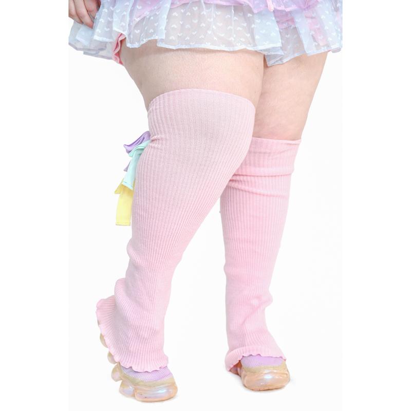 Sugar Ribbon Leg Warmers - Pink