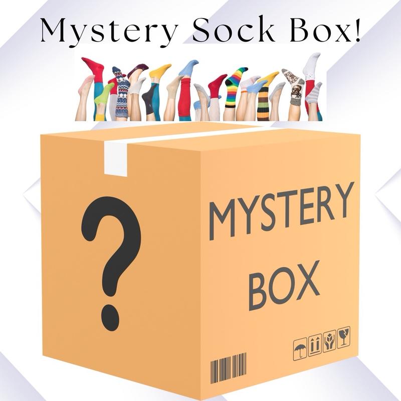 Unisex Mystery Novelty Sock Box! Ankle and Mid Calf socks Unique stocking stuffers, 90’s Cartoons, Horror Villains, Kawaii socks and more.,