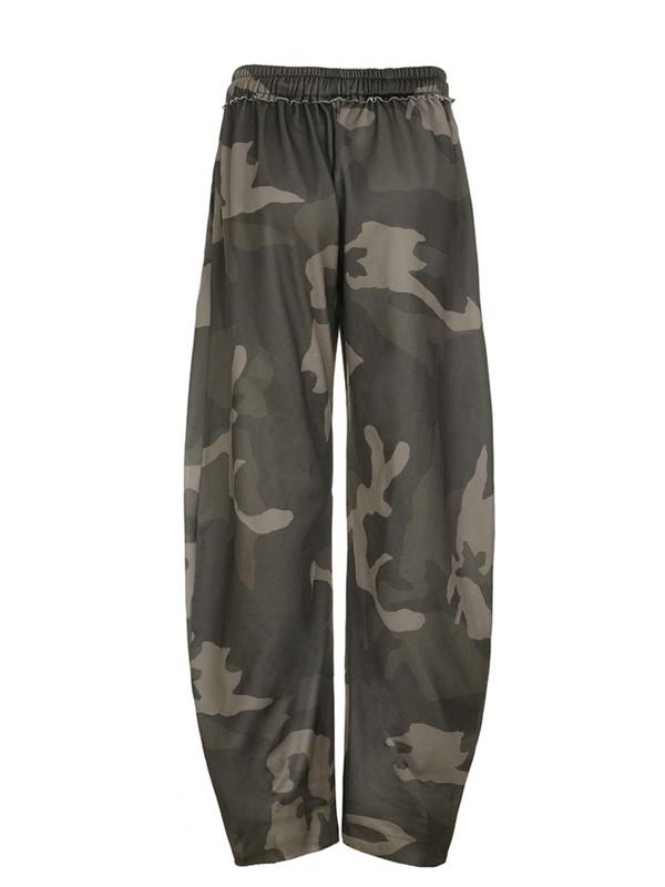 Women's Camo Print Drawstring Waist Jogger Pants, Casual Pocket Trousers for Daily Wear, Ladies Bottoms for All Seasons