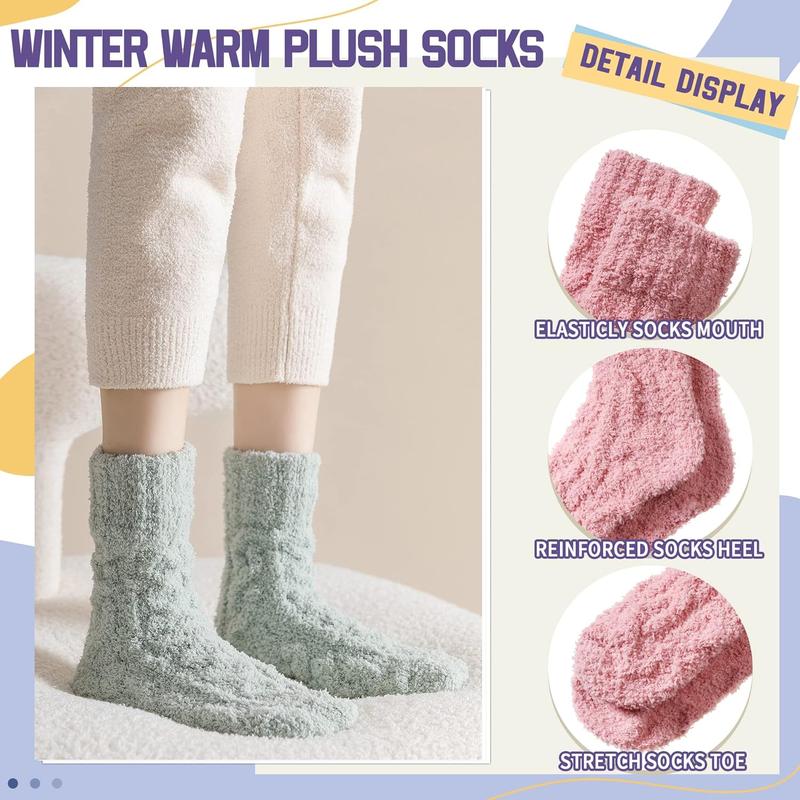 Fuzzy Socks For Women Slipper Warm Fluffy Soft Winter Cozy Plush Cabin Sleep Christmas Home Socks