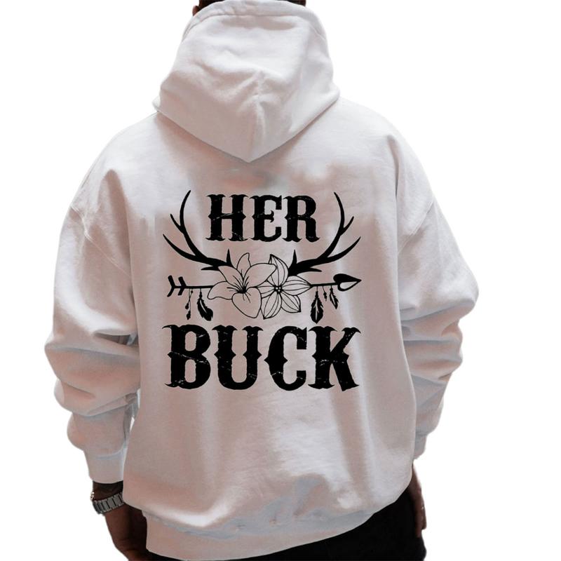 His Doe Her Buck Matching Hunting Valentines Day Hoodie, Camo Hoodie, Long Sleeve Couples Hunting Hoodie Unisex Classic Cotton