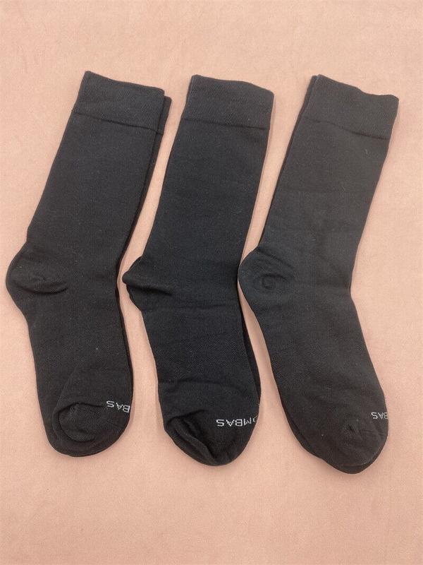 New 3 Pairs Women Bombas lightweight Black Calf Socks Size Medium 8-10.5